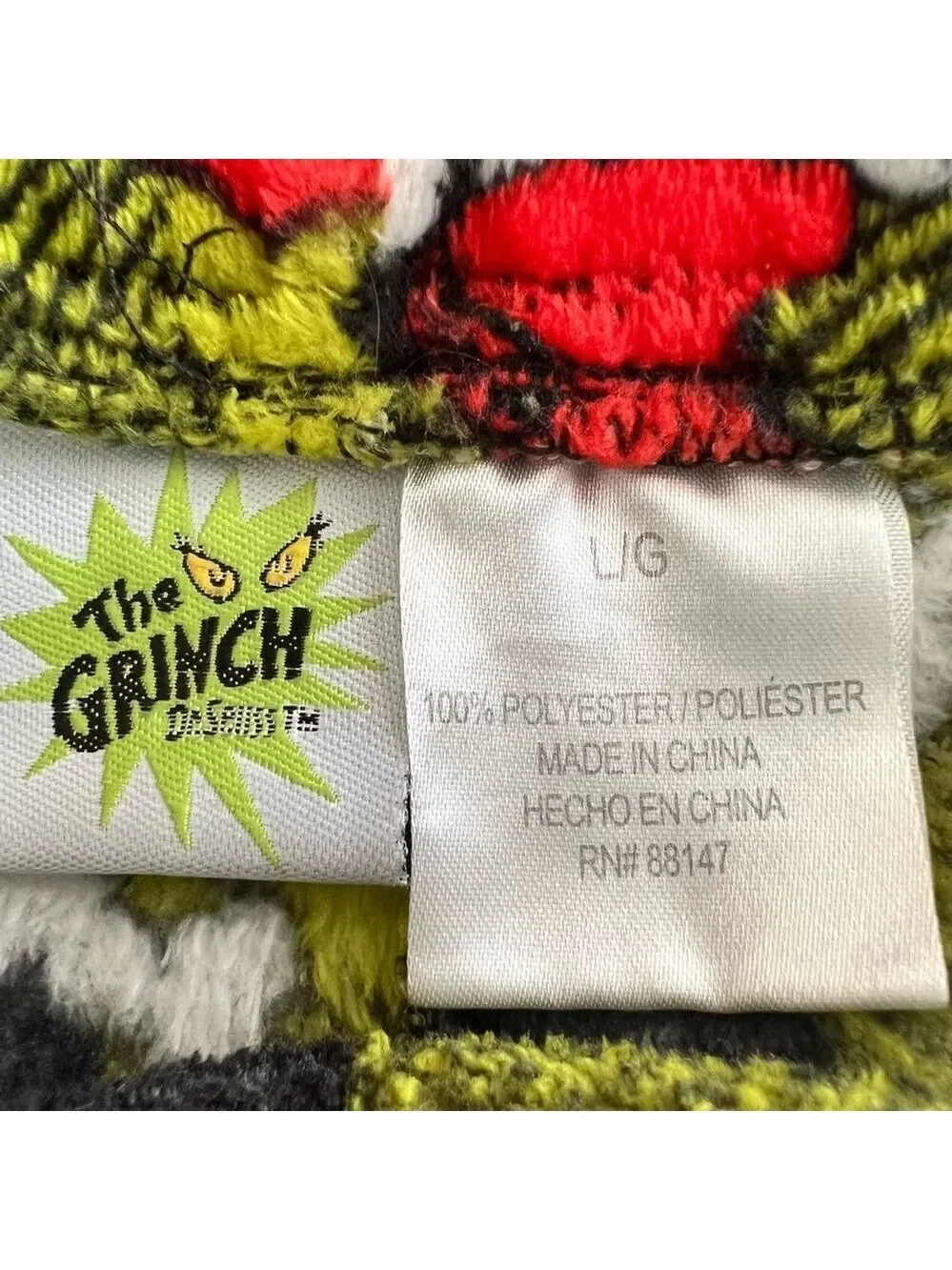 Grinch Pajama Pants - Green and Black size L